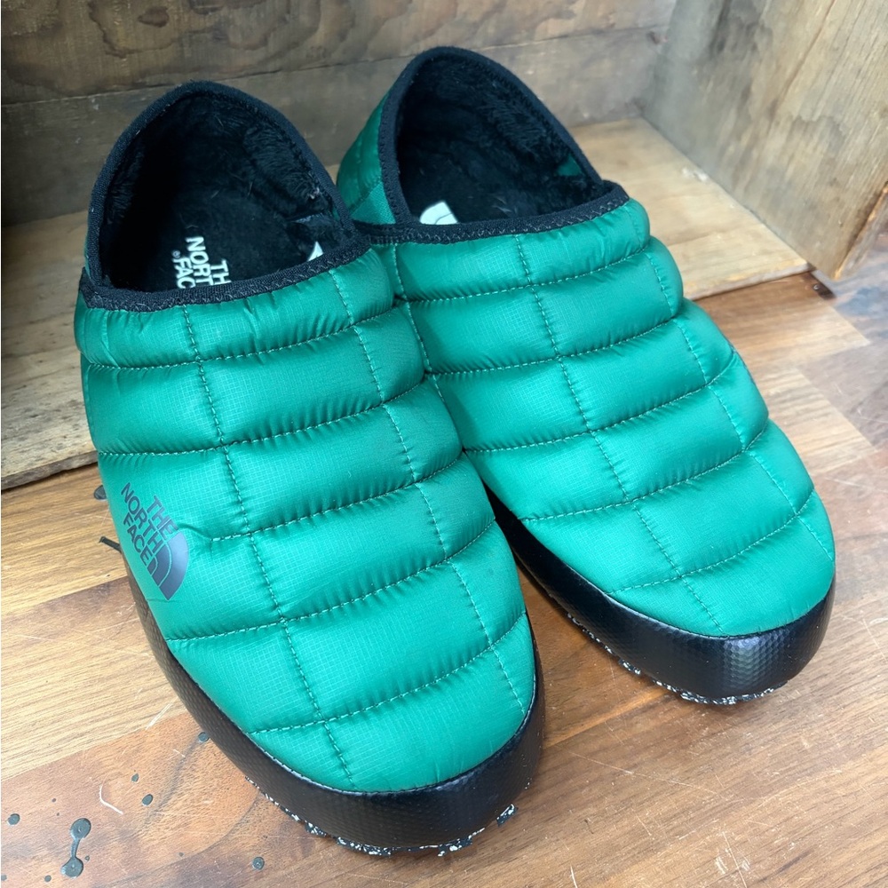 The North Face Teal Puffer Slippers